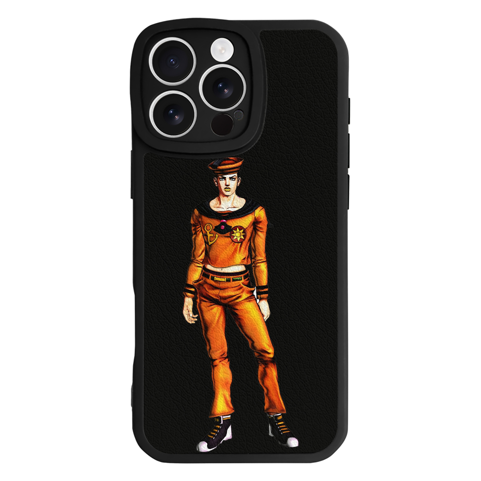 （画像用） ジョジョの奇妙な冒険 東方定助 JoJo's Bizarre Adventure Higashikata Josuke 【iPhone 16シリーズ対応】シリコンスマホケース（レザー調） 材質：シリコン